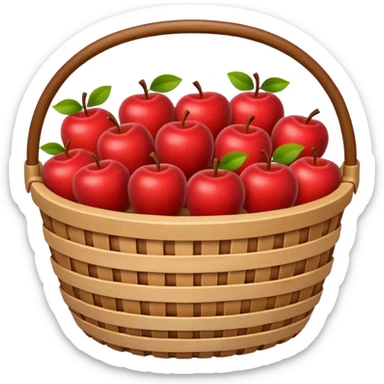 Apple Basket with Handles on Both Sides of the Basket sticker