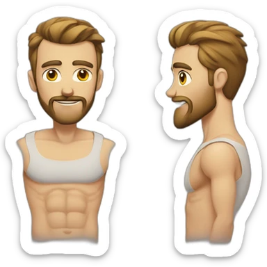 skinny, pumped up, handsome, best husband with a beard sticker