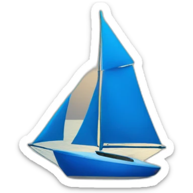 blue sailboat on ocean sticker