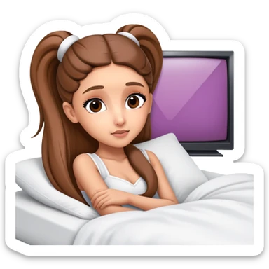 Ariana grande goes to bed and watches modern television  sticker