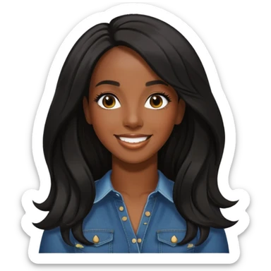 Kelly Rowland with black long hair sticker