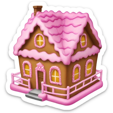 pink gingerbread house  sticker