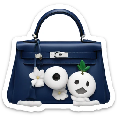 Navy blue hermes mini Kelly bag sticker