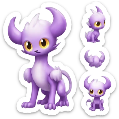 cute cool edgy sharp eldritch ethereal magical Digimon-Fakemon-animal full body sticker