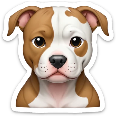 White and black pit bull  sticker