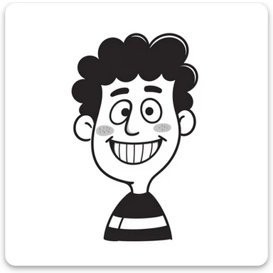 funny face with big grin and rosy cheeks sticker