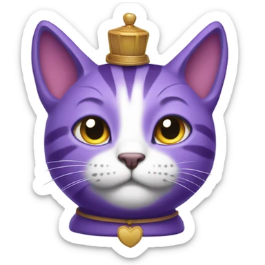 Purple cat on head sticker