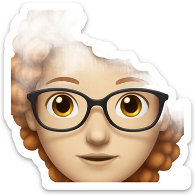 White girl with auburn hair and glasses blue eyes sticker