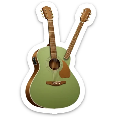 sage green acoustic guitar sticker