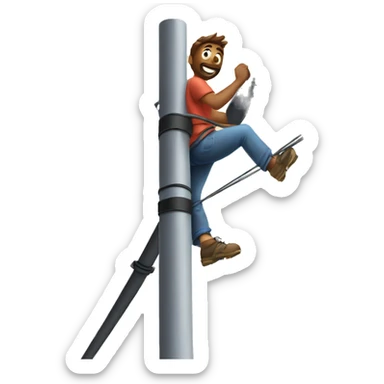 Man climbing power line pole sticker