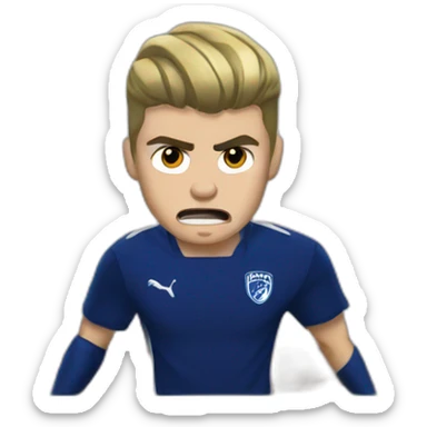 angry boy justin bieber losing fc24 match sticker