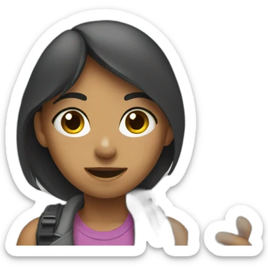 Phone wielding girl on street  sticker