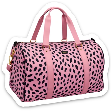 oversized pink cheetah print duffle bag  sticker
