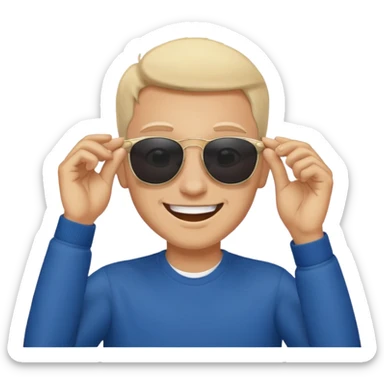 Taking off sunglasses after seeing a beautiful girl in awe sticker