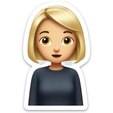 a girl with french bob making a blow kiss sticker