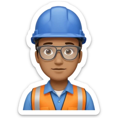 engineer, side view a hard hat  sticker
