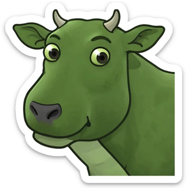 Blue cow sticker