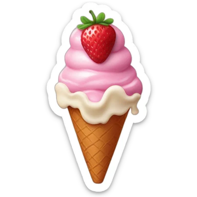 chocolate strawberry vanilla ice cream sticker