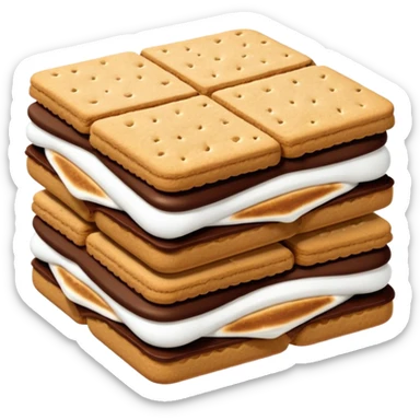 Realistic smores cookie sandwich isolated sticker