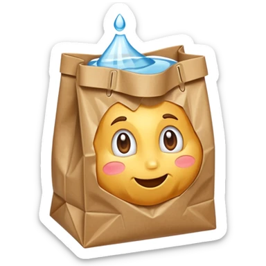 Brown Bag  With Water Inside sticker