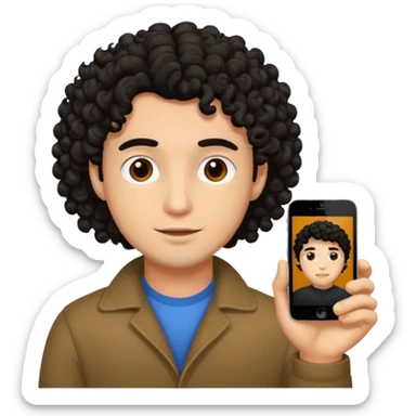 Zumbi com cabelo cacheado preto masculino  sticker