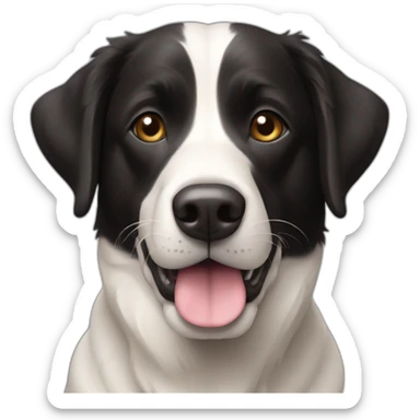 Labrador croisé avec un border collie blanc tache noir sticker