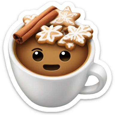 Cinnamon coffee with gingerbread  sticker