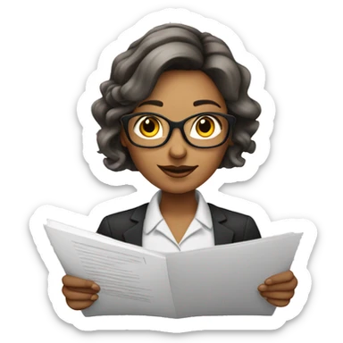 the whiteskin accountant is a woman with document sticker