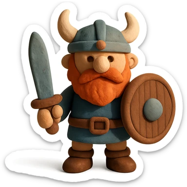 claymation style viking sticker