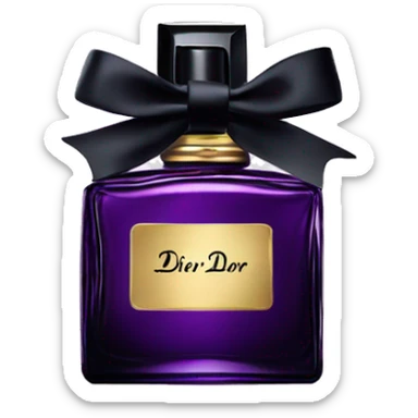 Dark Purple dior perfume with black bow sticker