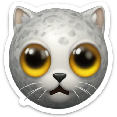 3d sphere with a cartoon unequaled lodestone Squid skin texture with cat eyes sticker