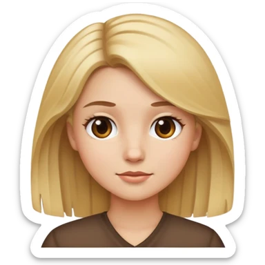 girl with blonde and brown mixed hair, iOS style emoji sticker
