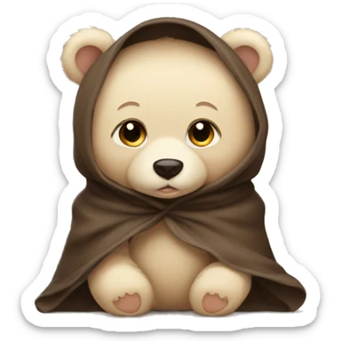 Baby bear wearing a sharf  sticker