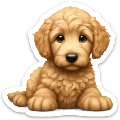 golden doodle puppy sticker