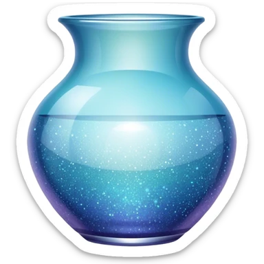 Sparkly glossy glass vase pot sticker