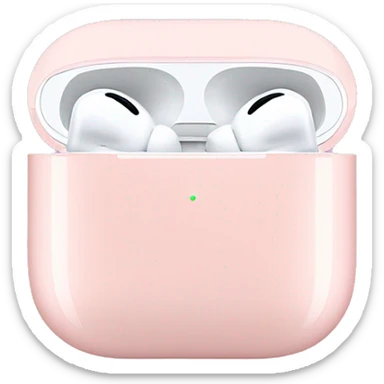 AirPods Pro with a light pink case sticker