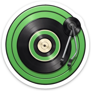 Vinyl record with green point  sticker