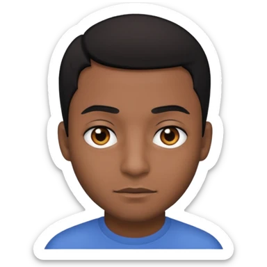 Dark Brown man with shot black hair, black eyes sticker