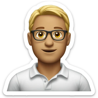 a man wearing polo tshirtt sticker