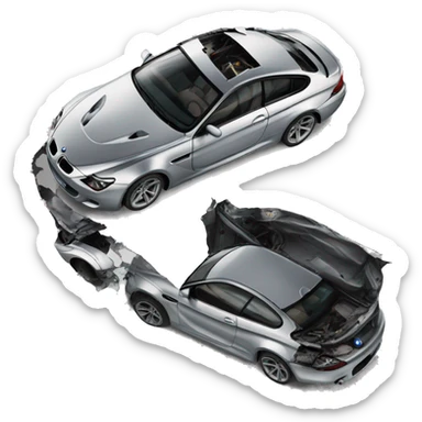 Crashed BMW M6 2024 sticker