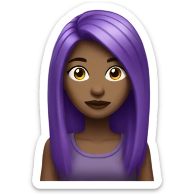 purple hair alt girl with black eyes sticker