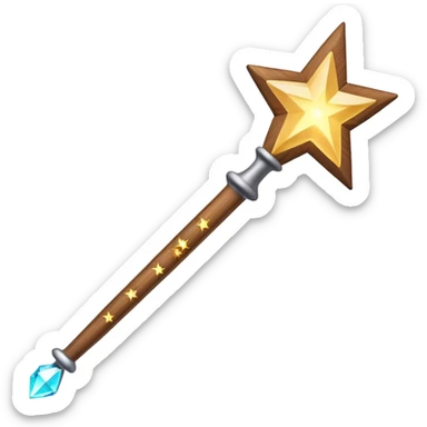 3d Magic wand with sparkle sticker