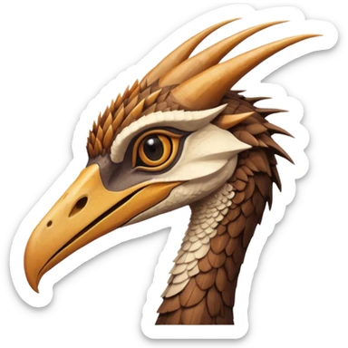 Quetzalcoatlus, detailed head and crest, brown and tan coloration sticker