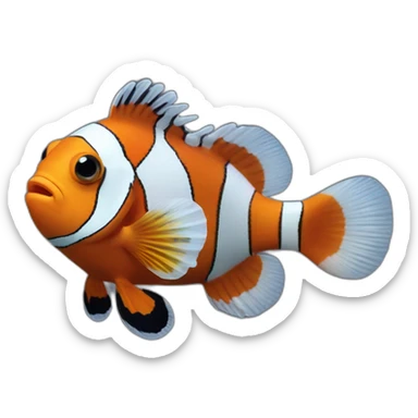 Cute little Chubby Clownfish   sticker