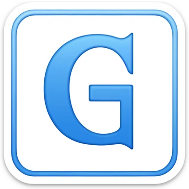 capital letter "G" printed in blue color square shape in center sticker