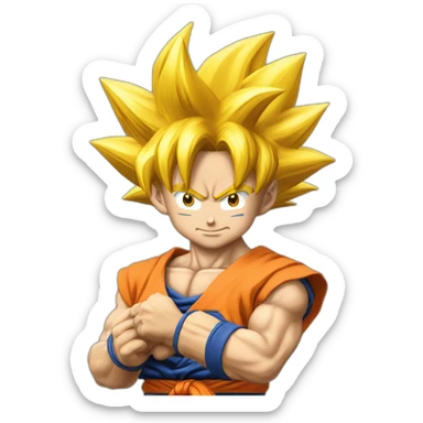 Goku fait un cœur avec ses mains sticker