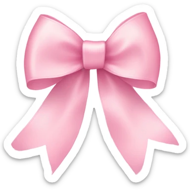 light pink ribbon bow sticker