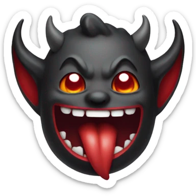 DEVIL EMOJI WITH TONGUE OUT sticker