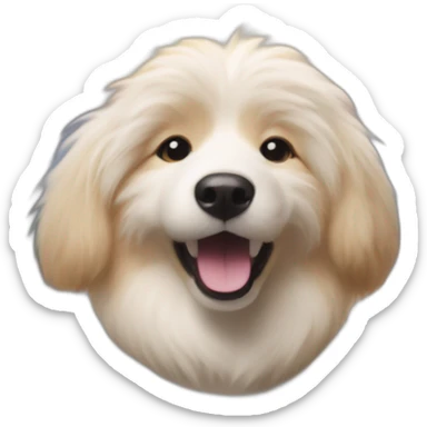 fuzzy dog in blurry background sticker