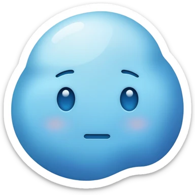 very irregular light blue spot, abstract blob, no faces, no facial features, just a color shape sticker